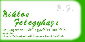 miklos felegyhazi business card